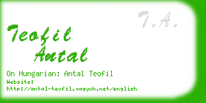 teofil antal business card